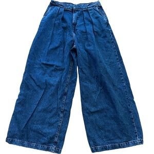 Levi’s Made and Crafted wide leg pleated waist dark wash jeans